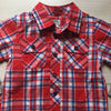 Old Navy Red Checkered Shirt with Gray Underlay