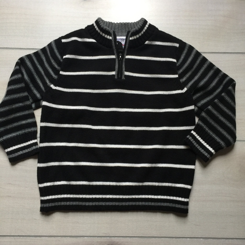 Hanna Andersson Black White & Gray Elbow Patch Pullover Sweater