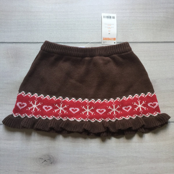 NEW Gymboree Brown Knit Holiday Sweater Skirt