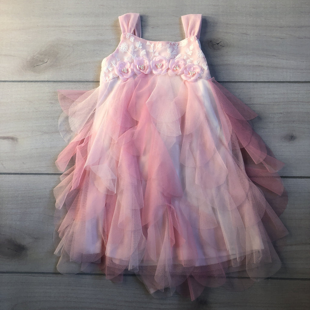 NEW Biscotti Fancy Pink Tulle Ruffled Dress - Sweet Pea & Teddy