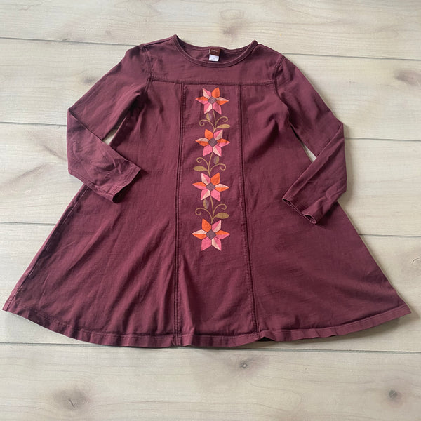 Tea Collection Burgundy Floral Dress