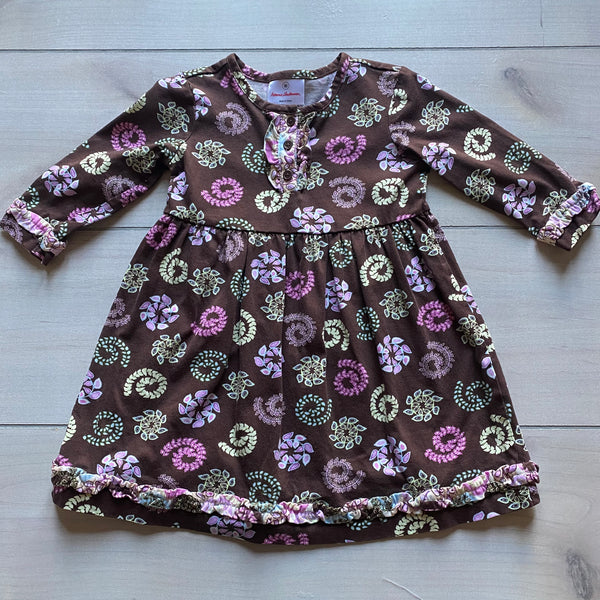 Hanna Andersson Brown Leaf Pattern Dress