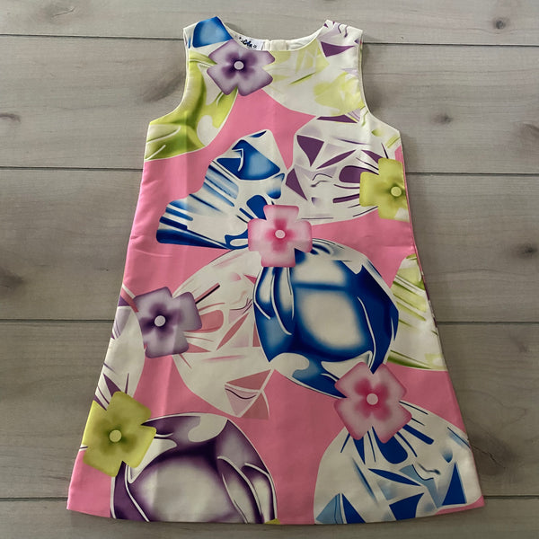 Lola & The Boys Bright Tropical Floral Zipper Dress