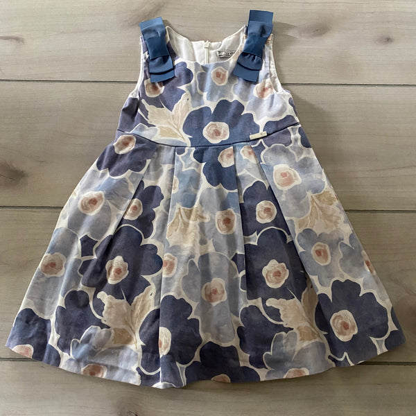 Mayoral Blue Floral Zipper Dress