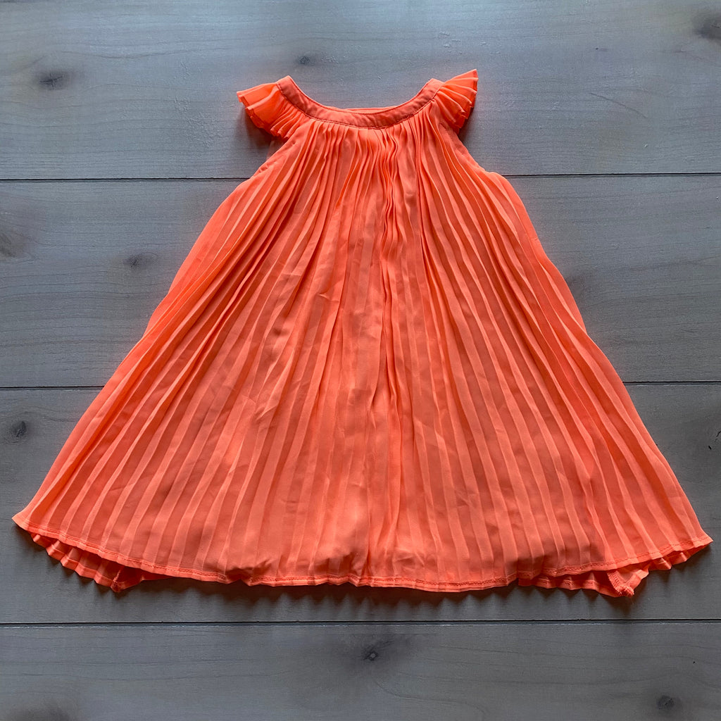 NEW Baby Gap Bright Orange Pleated Flowy Dress
