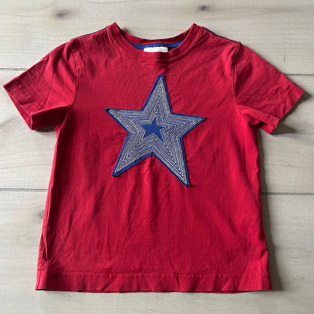 Hanna Andersson Red & Blue Star Applique Tee Shirt