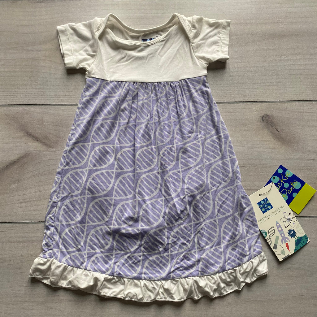 NEW Kickee Pants Purple Lilac Double Helix Pattern Dress