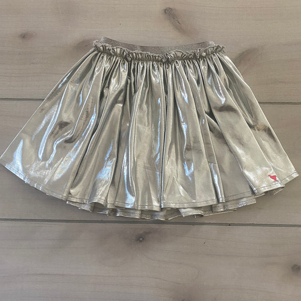NEW Pink Chicken Silver Metallic Skirt
