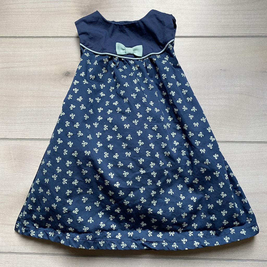 NEW Janie & Jack Blue Bow Pattern Dress & Bloomer - Sweet Pea & Teddy