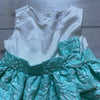 Gymboree White & Aqua Lattice Bottom Dress