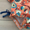 NEW RuffleButts Orange Paisley One Piece Swimsuit