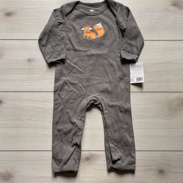 NEW Hudson Baby Gray Fox Applique Cotton Romper