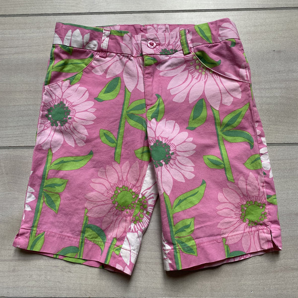 Lilly Pulitzer Floral Interior Button Tab Waist Shorts - Sweet Pea & Teddy