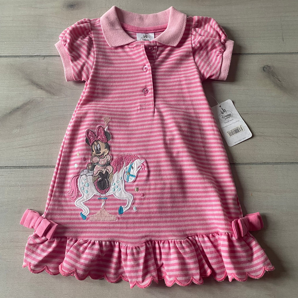 NWT Disney Baby Pink Striped Minnie Dress & Bloomer