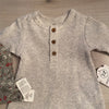 NWT Honest Baby 100% Organic Cotton Gray Ribbed Romper & Hat Outfit