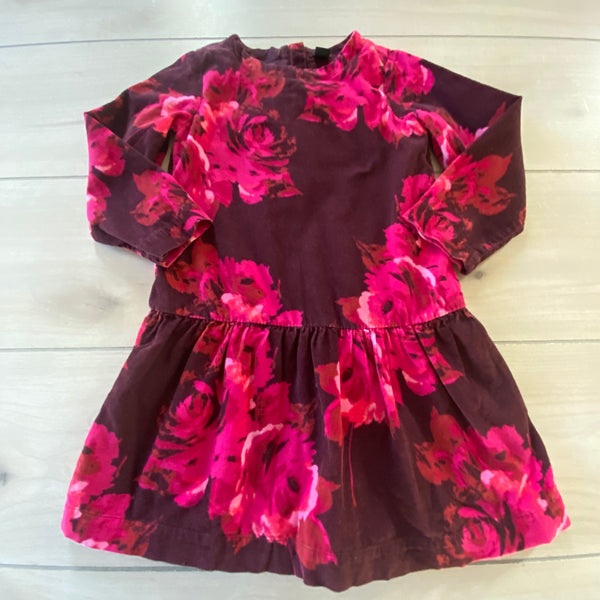 Baby Gap Burgundy Floral Corduroy Dress