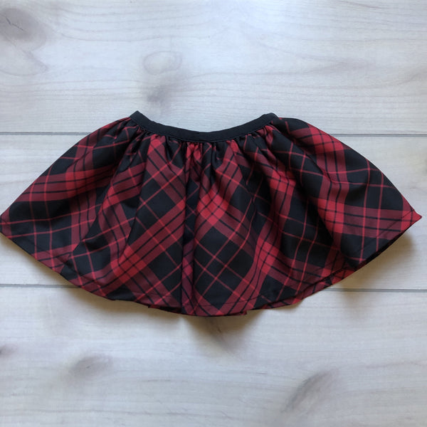 Koala Kids Red Black Plaid Elastic Waist Skirt - Sweet Pea & Teddy