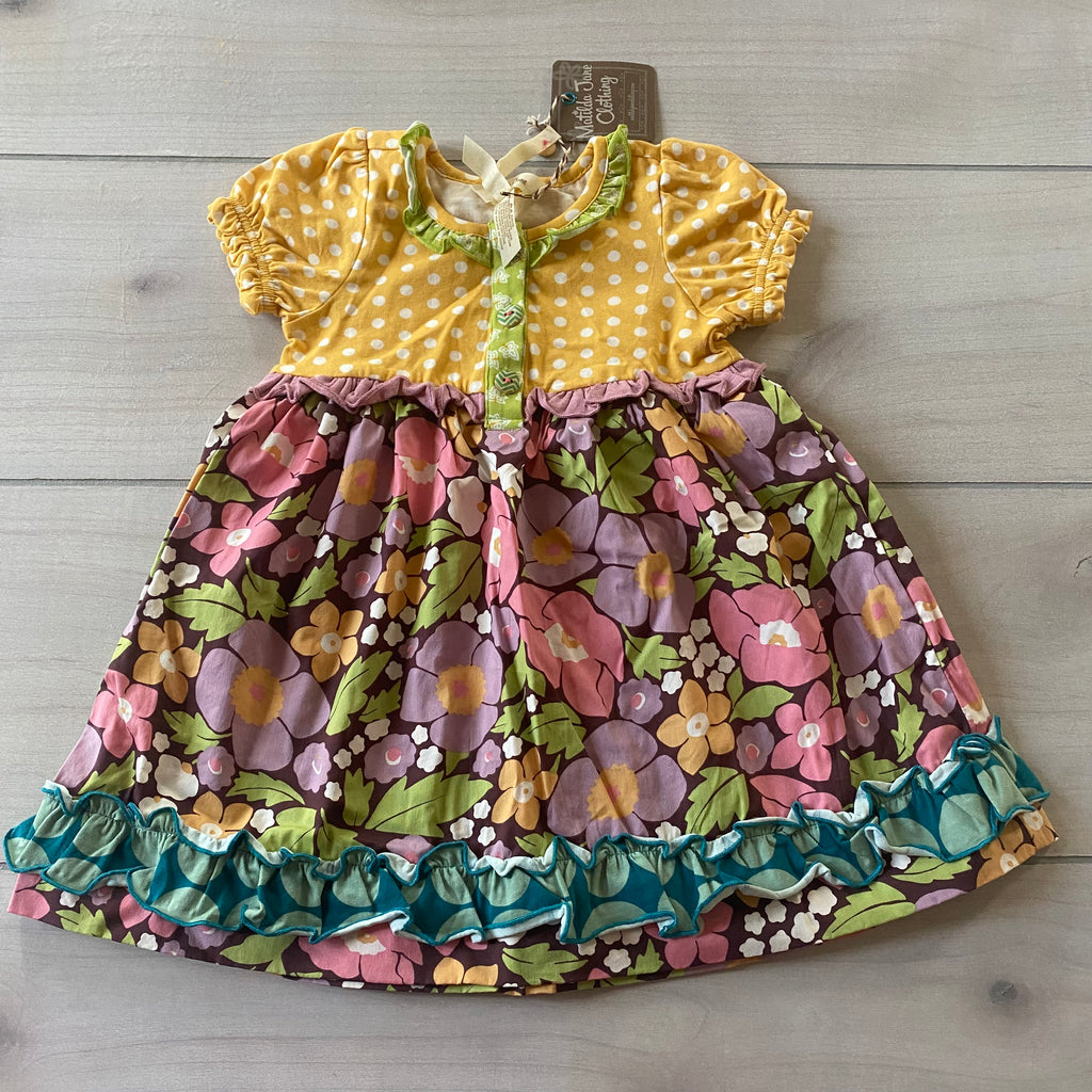 NWT Matilda Jane Down Down Floral Dress Sweet Pea Teddy