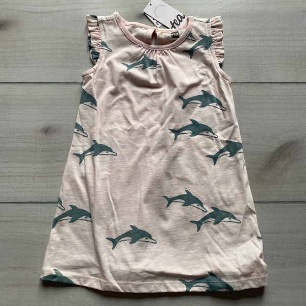 NEW Tea Collection Pink Dolphin Pattern Dress