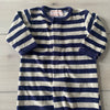 Magnificent Baby Velour Navy Striped Magnetic Footed Sleeper