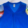 Mignone Blue Velour Retro Sheer Sleeve Dress