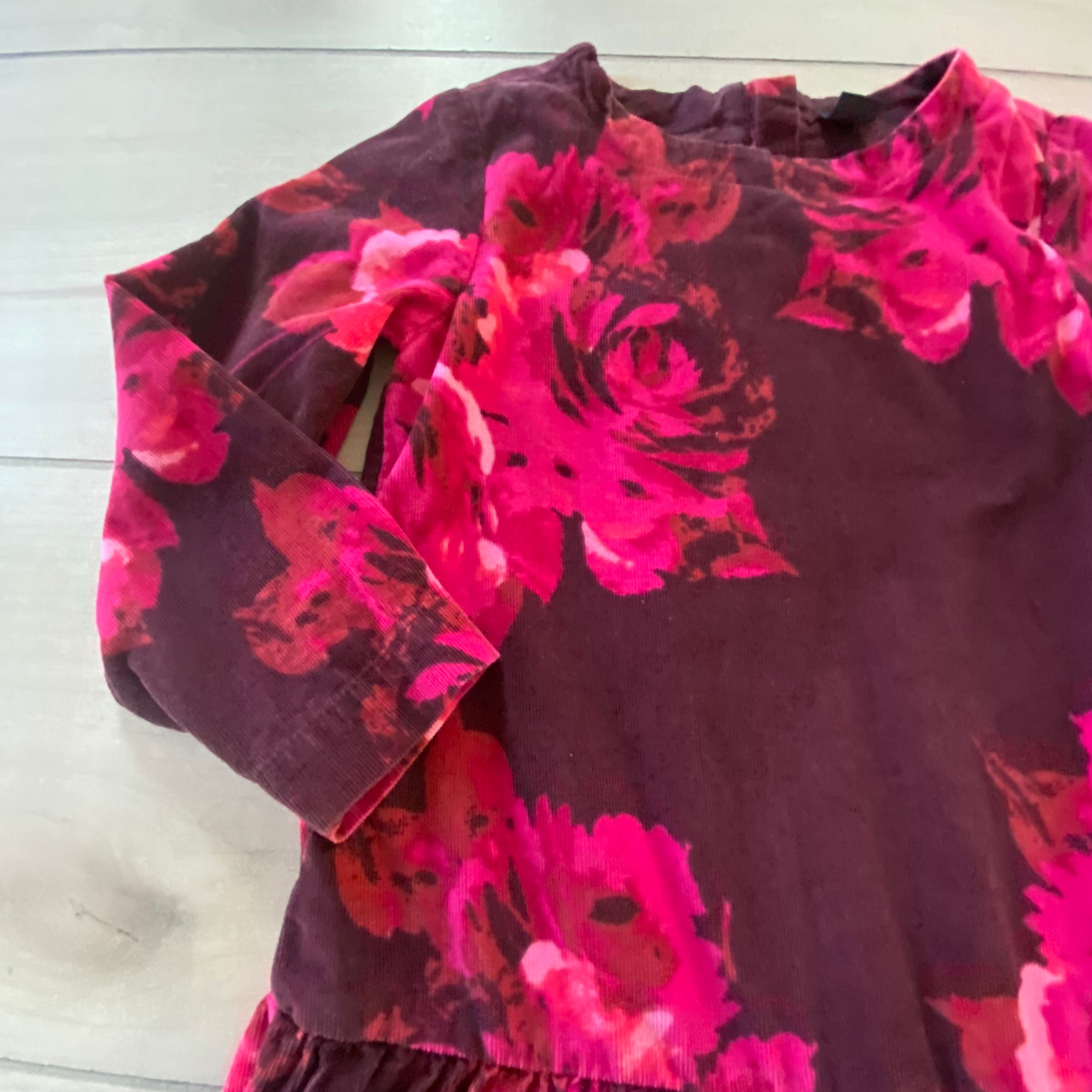Baby Gap Burgundy Floral Corduroy Dress Sweet Pea & Teddy Baby Gap Burgundy Floral Corduroy Dress Sweet Pea & Teddy