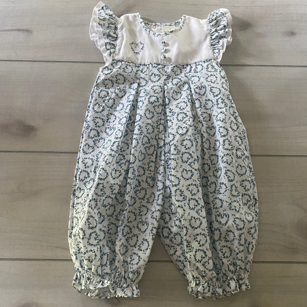 NEW Zu Dainty Heart Floral Pattern Bubble Romper