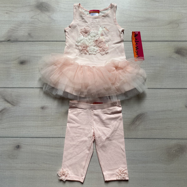 NEW Kate Mack Pink Flamingo Tutu Top & Capri Legging Outfit - Sweet Pea & Teddy
