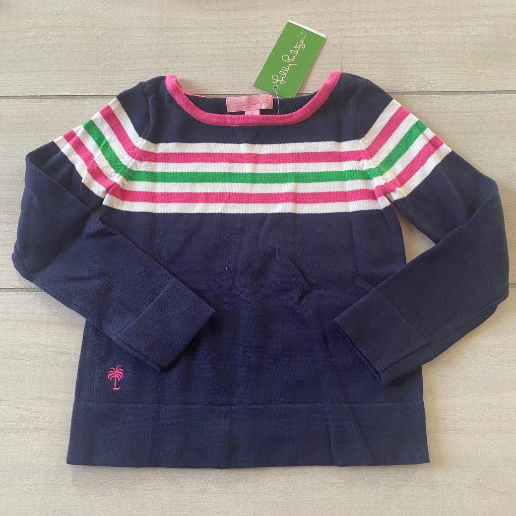 NWT Lilly Pulitzer Mini Maria Navy Striped Sweater Pullover