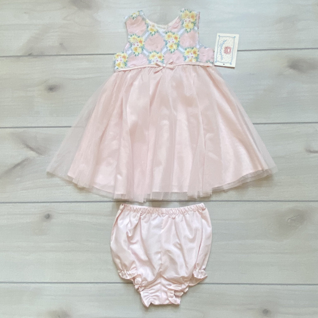 NEW Marmellata Pink Floral Tulle Bottom Dress & Bloomer - Sweet Pea & Teddy