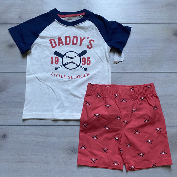 NEW Carter's Daddy's Slugger Baseball Short Set - Sweet Pea & Teddy