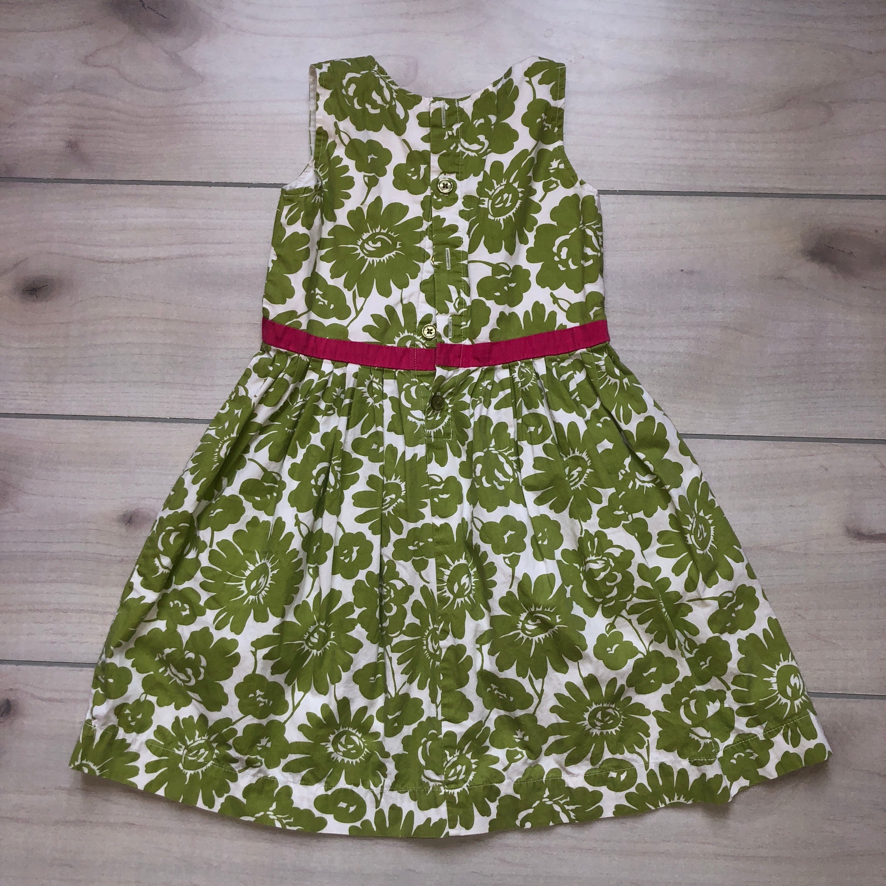 Mini Boden Green & White Floral Pocket Dress Mini Boden Green & White Floral Pocket Dress