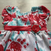 Rare Editions White Coral & Aqua Flower Polyester Dress - Sweet Pea & Teddy