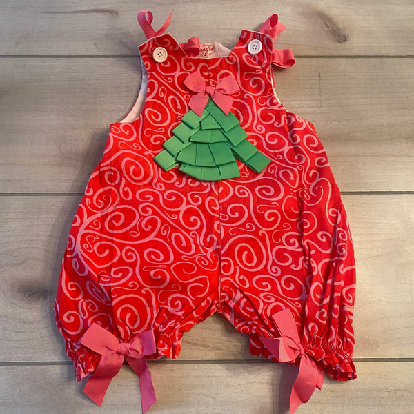 NEW Mud Pie Baby Holiday Tree Bow Romper