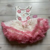 NEW Popatu White Daisy Silver Sparkle Pink Tulle Bottom Dress - Sweet Pea & Teddy