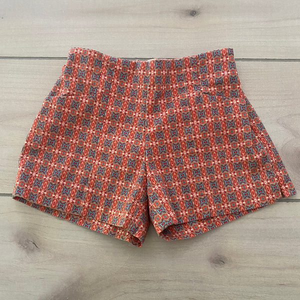 Zara Girls Orange Pattern Shorts