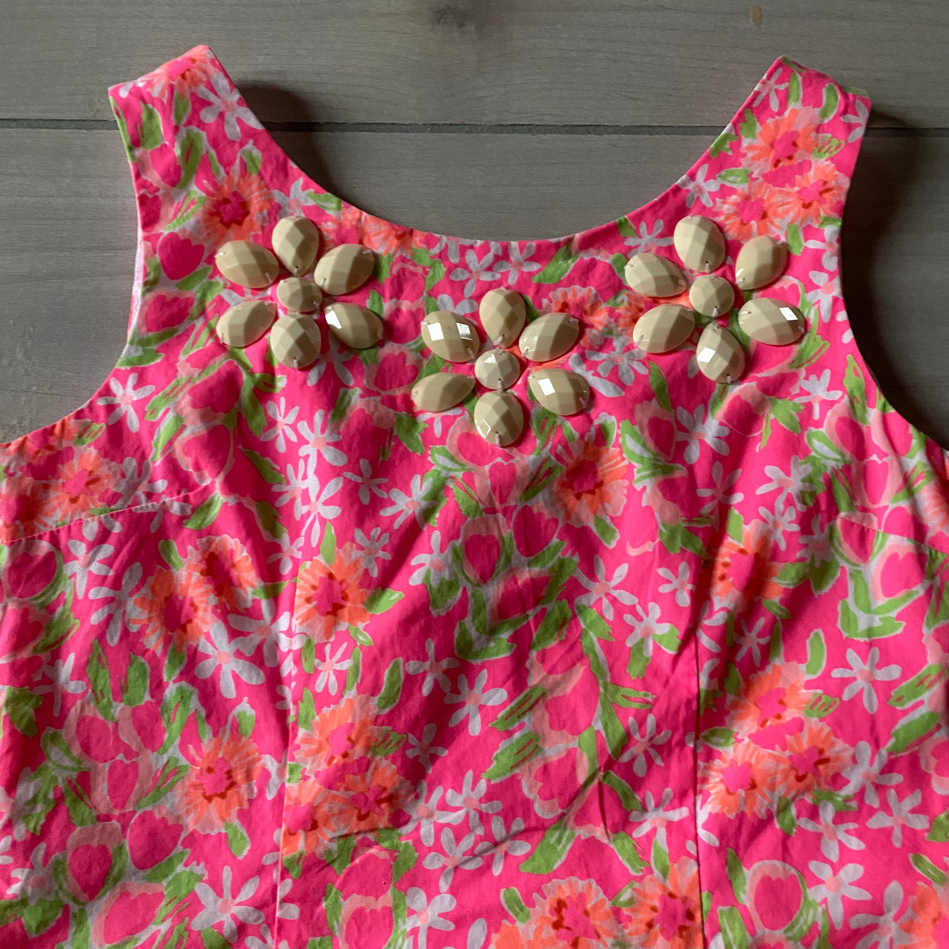 lilly pulitzer neon dress Lilly Pulitzer Size S Neon Pink Polyester Sleeveless Ruffle Detail Shift Dress Labels Resale Boutique