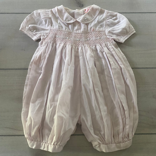 Petit Ami Pink Smocked Bubble Romper