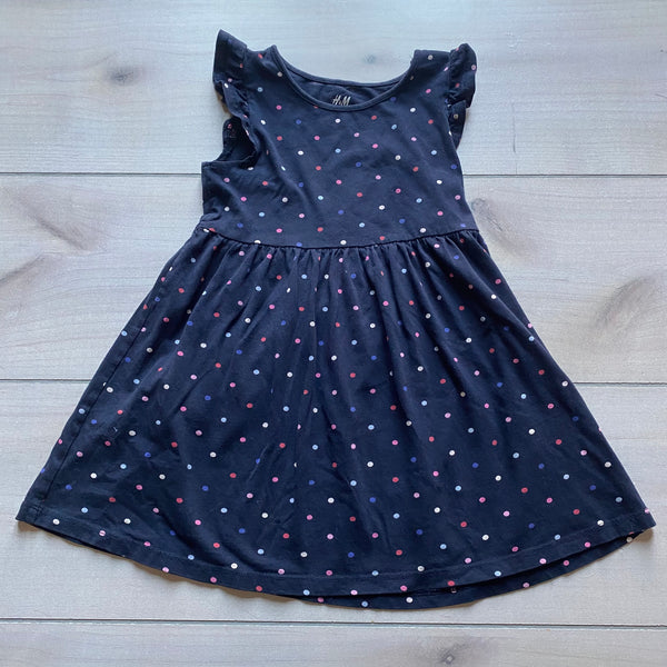 H&M Navy Polka Dot Cotton Dress