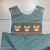 NEW Mickey Mouse Smocked Candy Corn Romper