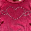 First Impressions Pink Velour Silver Sparkle Heart Sweatshirt