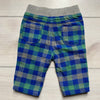 Baby Boden Blue Gray Green Plaid Elastic Waist Pull On Pants