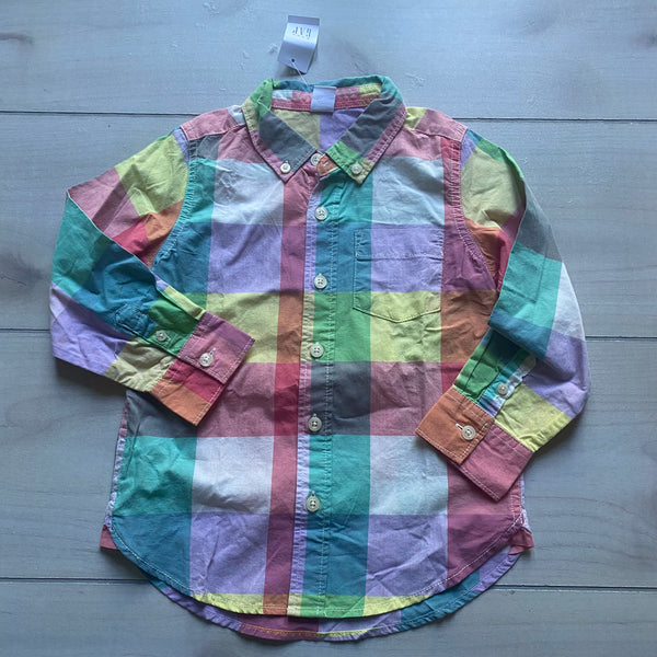 NEW Baby Gap Pastel Checkered Button Down Shirt