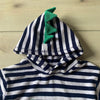 NEW Little Me Blue Striped Dino Hooded Terry Coverup