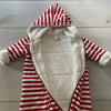 NEW Burts Bees Red 100% Organic Cotton Striped Holiday Romper