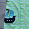 NEW Carter's Green Striped Sailboat Snap Front Sleeveless Cotton Romper - Sweet Pea & Teddy