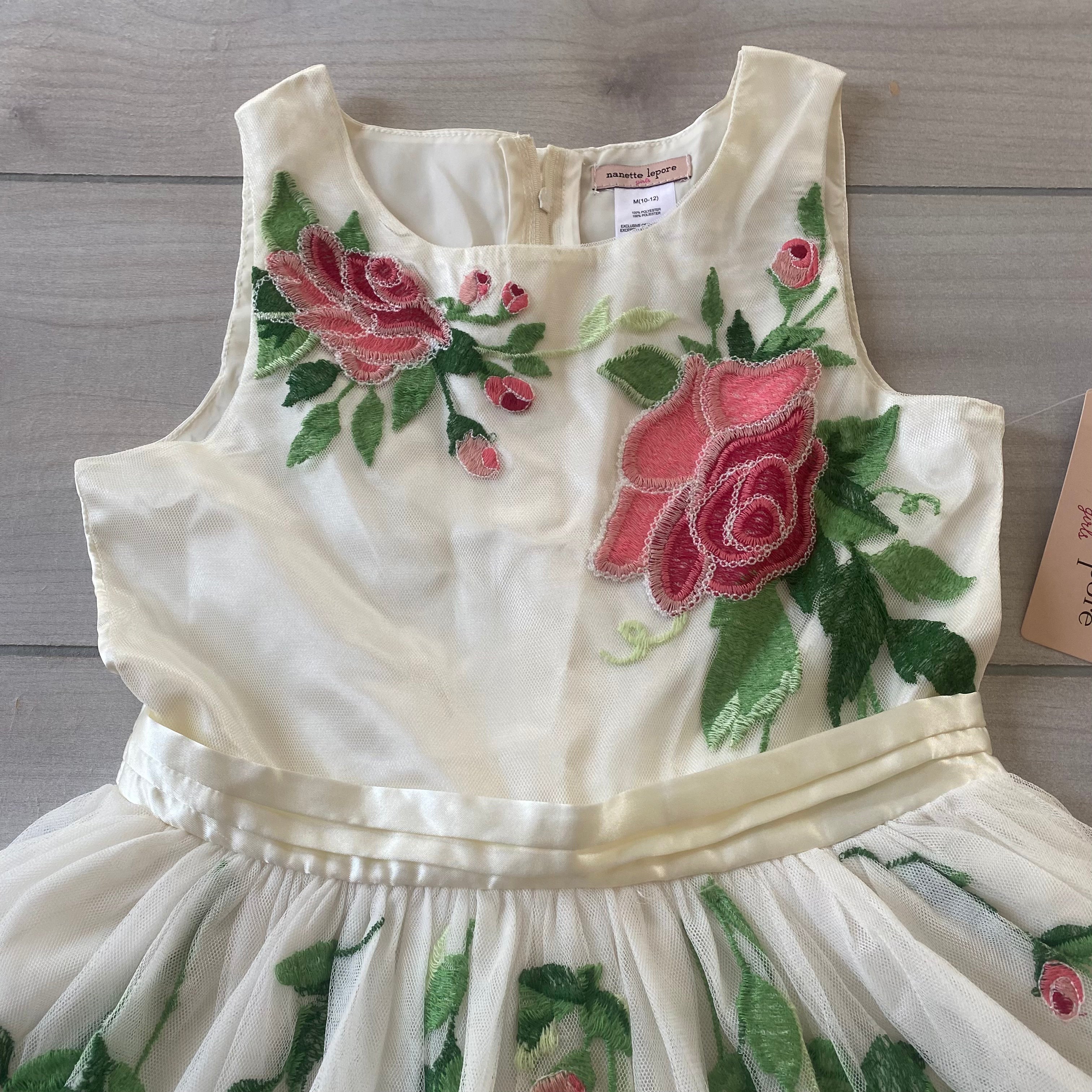 NWT Nanette Lepore Off-White Tulle Embroided Dress Sweet Pea & Teddy NWT Nanette Lepore Off-White Tulle Embroided Dress Sweet Pea & Teddy