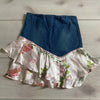 NWT Wildchild Wear Denim Floral Silk Bottom Skirt