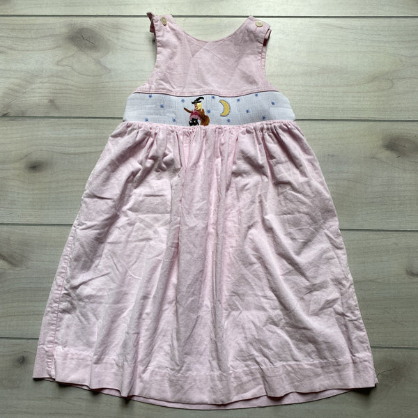 Silly Goose Pink Corduroy Witch Smocked Jumper Dress - Sweet Pea & Teddy