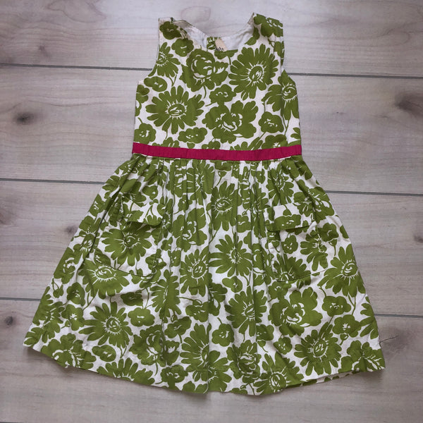 Mini Boden Green & White Floral Pocket Dress